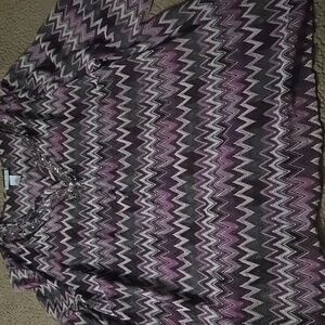 Catherines Purple and Black Patterned Top